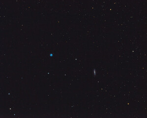 Owl Nebula and Galaxy High Resolution Space Photo