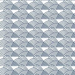 Vector seamless pattern with abstract mountain rocky shapes. Line art, minimalistic style design. 