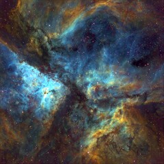 Space Picture of Nebula With Telescope Live Service High Resolution for Science use Hubble Palette