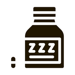 Bottle Insomnia Pills glyph icon vector. Bottle Insomnia Pills Sign. isolated symbol illustration