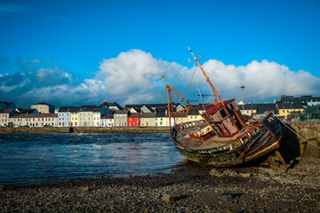 Fototapeta na wymiar The Claddagh boats in Galway harbour