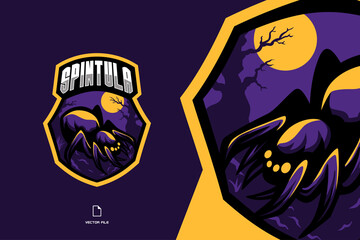 purple spider mascot esport game logo badge  © eryusan