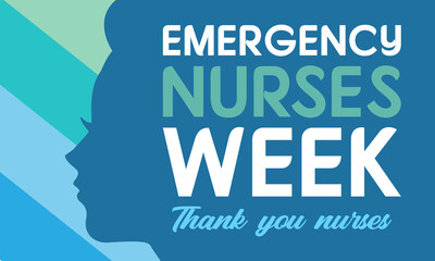 Emergency Nurses Week. It always takes place the week surrounding Emergency Nurses Day, the second Wednesday in October each year. Poster, card, banner, background design. 