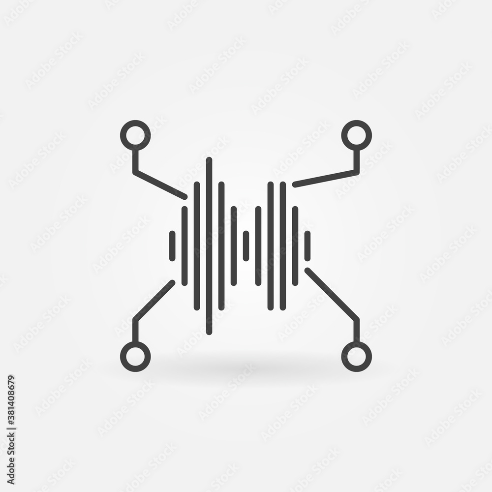 Aufkleber speech or voice recognition vector concept icon or symbol in thin line style