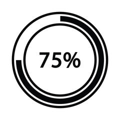 Progress bar and loading icons 75 percent