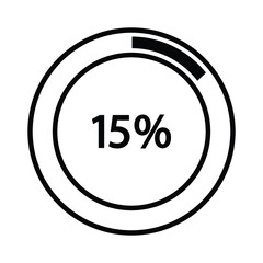 Progress bar and loading icons 15 percent