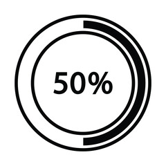 Progress bar and loading icons 50 percent