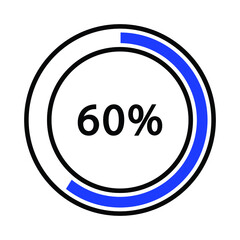Progress bar and loading icons 60 percent