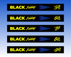 Black Friday, a template of advert. Set of web banners for Black Friday. Black Friday sale banners for the web.