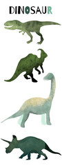 Different type of dinosaurs illustration set collection