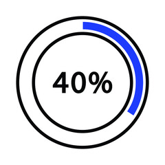 Progress bar and loading icons 40 percent