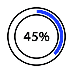 Progress bar and loading icons 45 percent