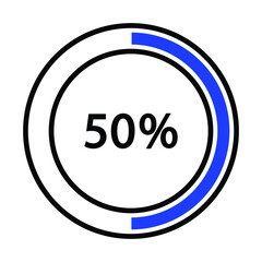 Progress bar and loading icons 50 percent