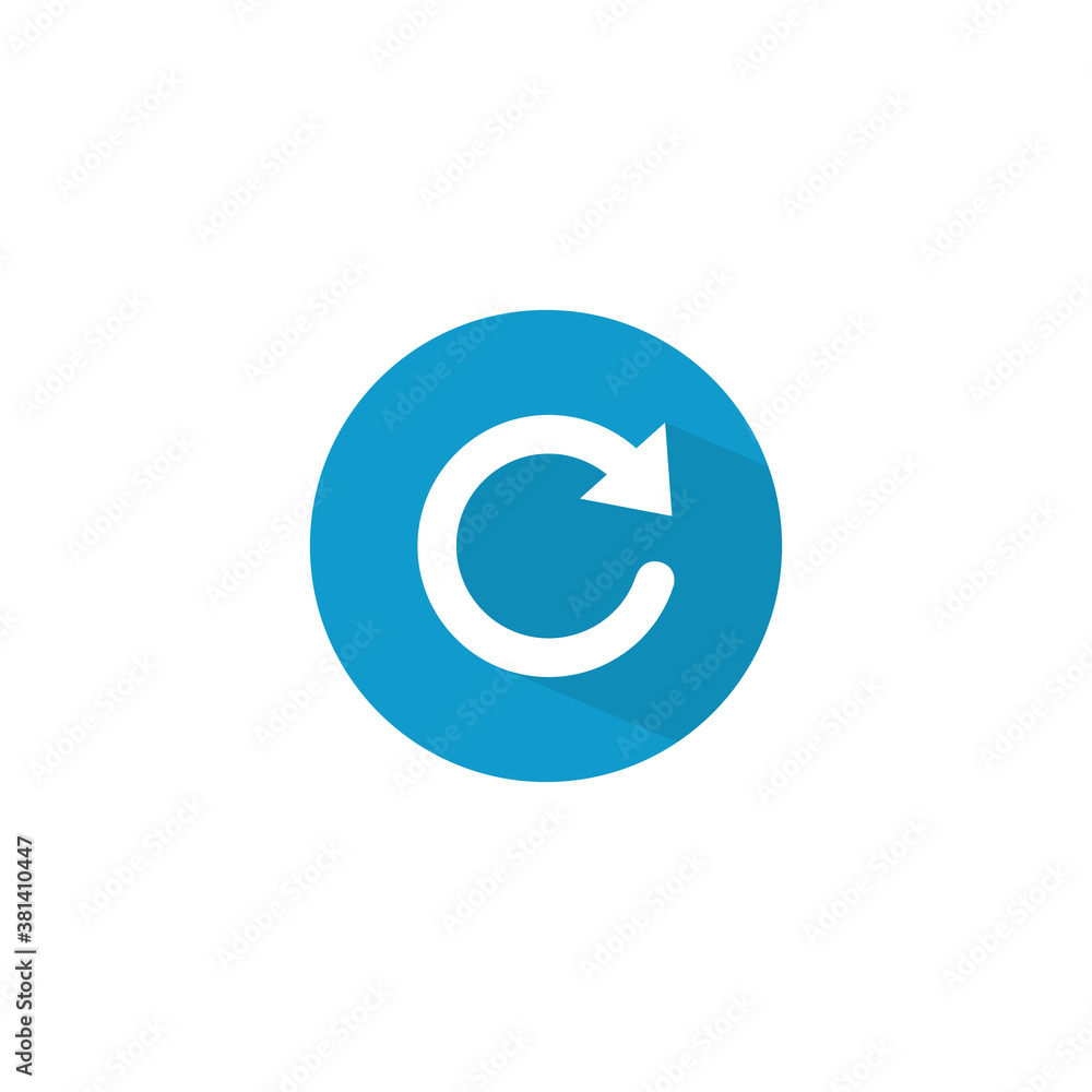 Poster reload button icon vector in trendy flat style. refresh symbol illustration