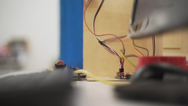 Internet of things or IoT development learning kit with a computer for education or science experiment