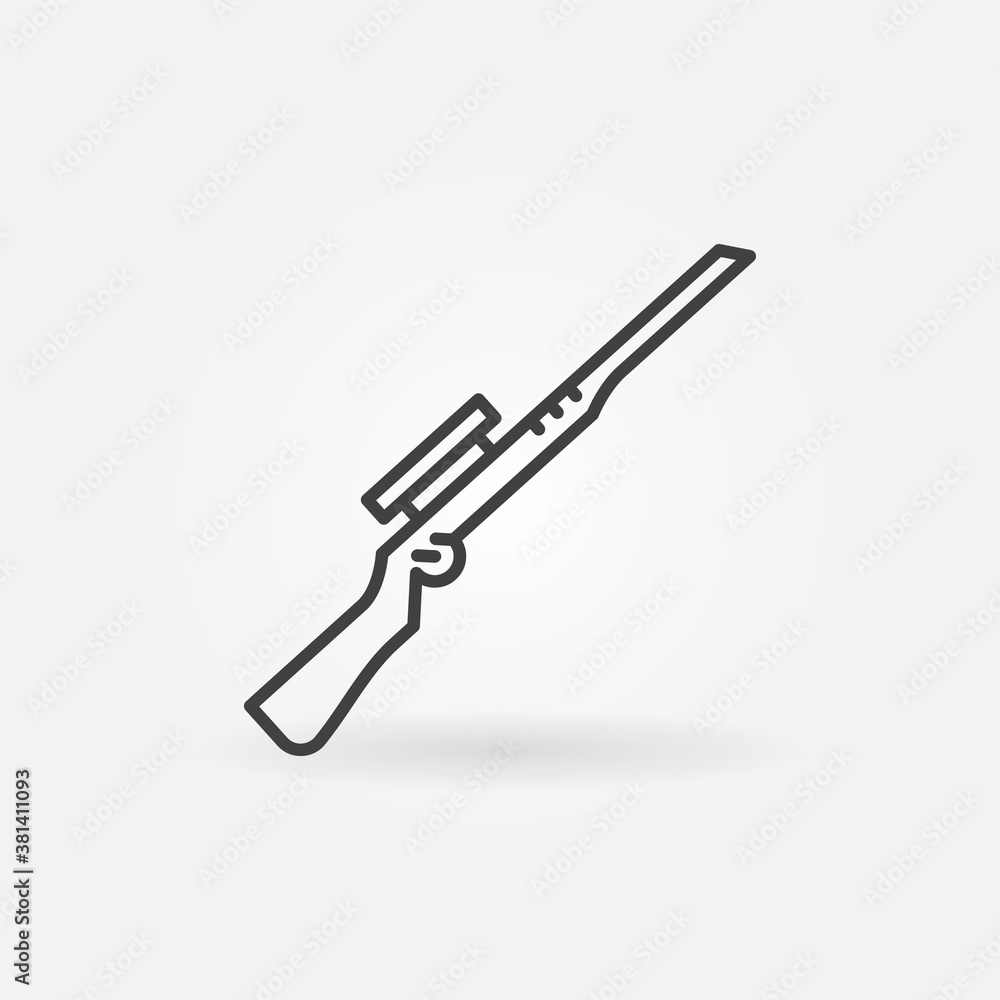 Poster sniper rifle vector thin line concept icon or design element