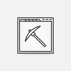 Data Mining from a Web Browser linear vector concept icon or logo element