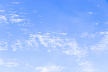 Clear blue color sky with white cloud background