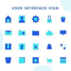 Filled line user interface icon set, communication vector concept. Design for website, infographic, logo, banner, presentation, application etc.
