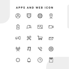 Mobile application and website line icon set, communication and technology vector. Can use for infographic, logo, banner etc.