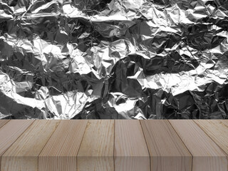 aluminum foil background with shiny crumpled surface for texture background