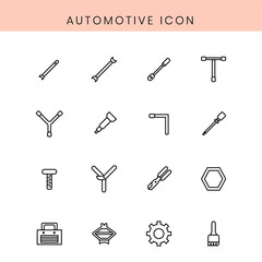 Automotive and vechile line icon set, mechanical vector illustration. Design for website, infographic, presentation, logo, banner, application etc.