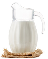 Glass milk jar isolated on white background
