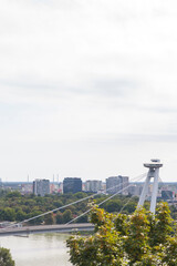 Fototapeta premium Panoramica o Skyline de la ciudad de Bratislava, pais de Eslovaquia