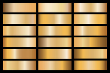 Banners with gold and bronze gradient texture backgrounds.