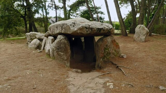 Dolmen Mane Kerionned is part of the Carnac Stones in Brittany France 
