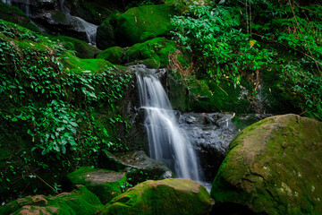 Saithip waterfall are some of the attractions of the park. Beautiful waterfall in deep forest of Phu Soi Dao national park, Uttaradit provinces, northern Thailand