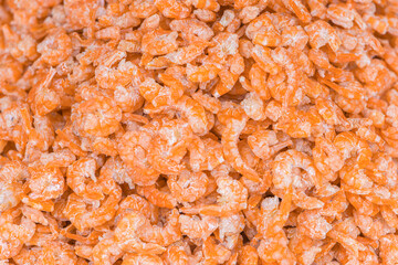 Pile of Big dried shrimp.