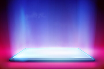 Smartphone light screen. Computer or tablet display. Colorful background. Vector illustration.
- 381417496
