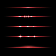 Red horizontal lens flares pack.