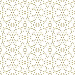 Seamless geometric ornament based on traditional islamic art.Brown color lines