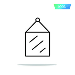 Mirror icon vector isolated on white background.