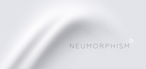 Trendy Neumorphism style liquid plastic interface background. Soft, clear and simple futuristic Neo Morphism shape elements design. Eps10 vector illustration.