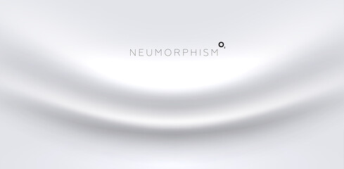 Trendy Neumorphism style liquid plastic interface background. Soft, clear and simple futuristic Neo Morphism shape elements design. Eps10 vector illustration.