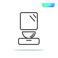 Bathroom interior icon vector isolated on white background.