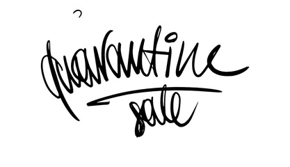 Coronavirus covid-19 calligraphic hand written vector isolated lettering illustrations for quarantine design. Eps10.