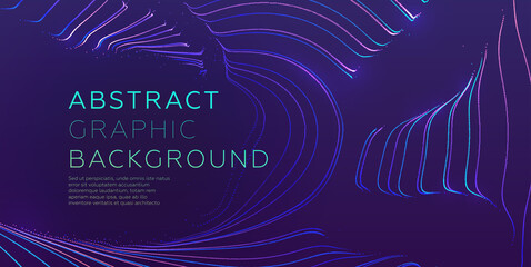 Glowing particles liquid dynamic flow background. Trendy fluid cover design. Eps10 vector illustration