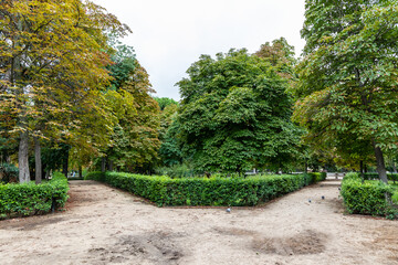 gardens of the Retiro Park in the city of Madrid, Spain