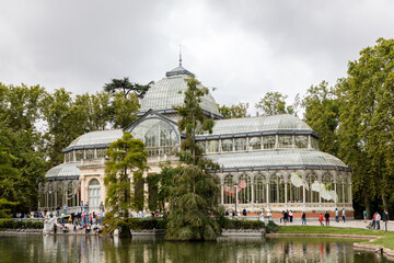 exhibition hall in madrid's retiro park called palacio de cristal