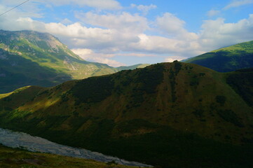 Fototapeta premium Panorama of mountain landscapes of the CAUCASUS