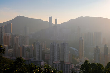香港 寶馬山・紅香爐峰からの夕景
