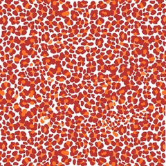 illustration with a leopard skin in orange and red.