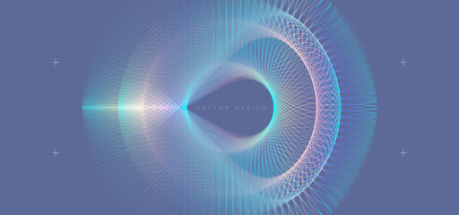 Wavy minimal trendy lines shape for abstract gradient space magic background, posters, covers and placards. Eps10 vector illustration