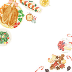 クリスマスの食事フレームイラスト
タイトル変更