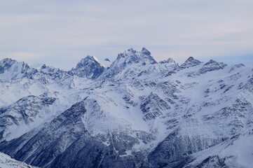 Fototapeta na wymiar Panorama of mountain landscapes of the CAUCASUS