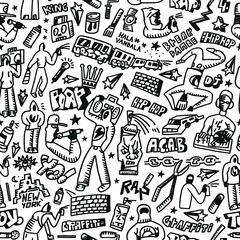 Obraz premium rap,hip hop ,graffiti - seamless background